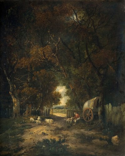 核桃树大道，厄勒姆，1836-63。   作者 塞缪尔·戴维·科凯特