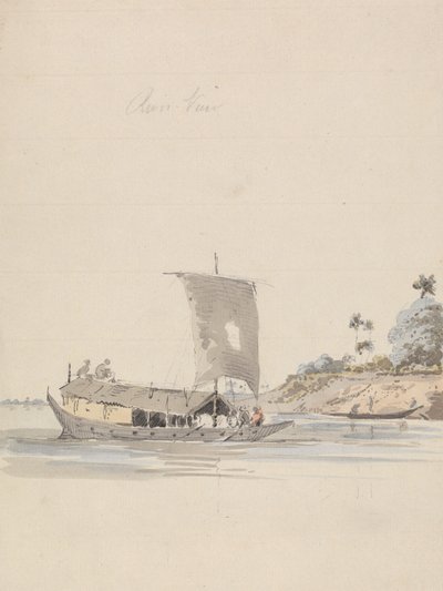 河景与垃圾（靠近 Rajmahal？） 作者 塞缪尔·戴维斯（Samuel Davis）