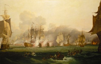 特拉法加战役，1805 年 10 月 21 日，19 世纪早期（布面油画） 作者 塞缪尔·德拉蒙德（Samuel Drummond）