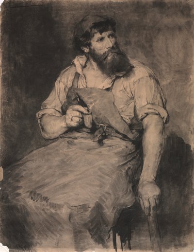 铁匠铺，"Das Gericht "研究，约 1883 年（炭笔） 作者 塞缪尔·克朗