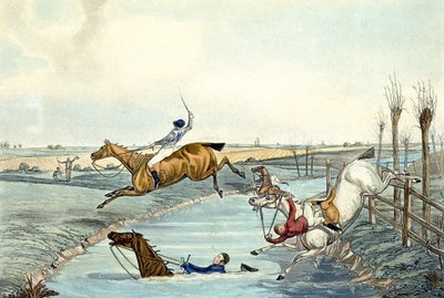 Second Mile, from Steeplechasing, engraved by Charles Hunt (1929-1900) (colour litho) 作者 塞缪尔·亨利（后）阿尔肯