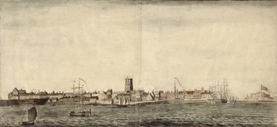 赫尔河畔金斯顿东南景色（纸上钢笔、墨水和水彩画） 作者 塞缪尔·海伍德