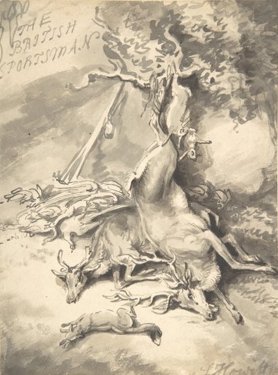 英国体育家》的封面设计，约1812年。 作者 塞缪尔·豪伊特