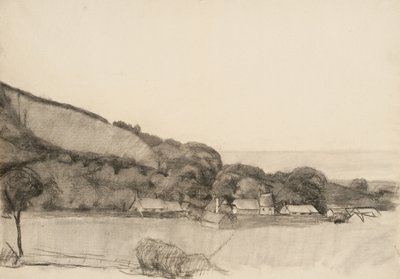 景观与农场建筑（纸上的木炭） 作者 Samuel Isham