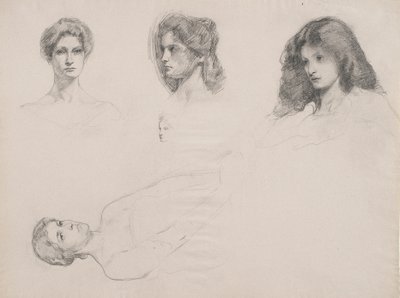 女性头的剪影 作者 塞缪尔·伊沙姆（Samuel Isham）