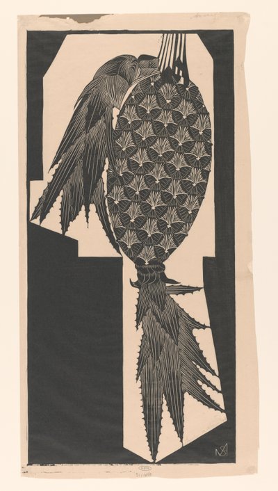 Ananas（物体上的原始标题） 作者 Samuel Jessurun de Mesquita（艺术家签名）