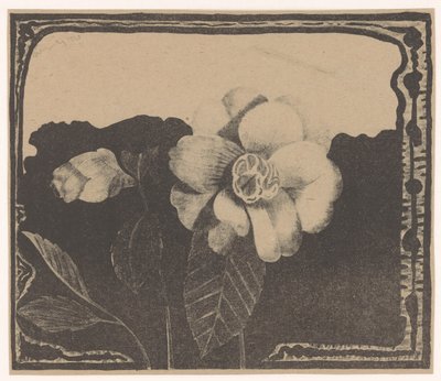 山茶花，留下一朵含苞待放的花 作者 Samuel Jessurun de Mesquita（艺术家签名）