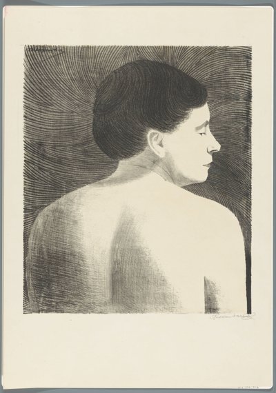 从背后看女性裸体 作者 Samuel Jessurun de Mesquita（艺术家签名）