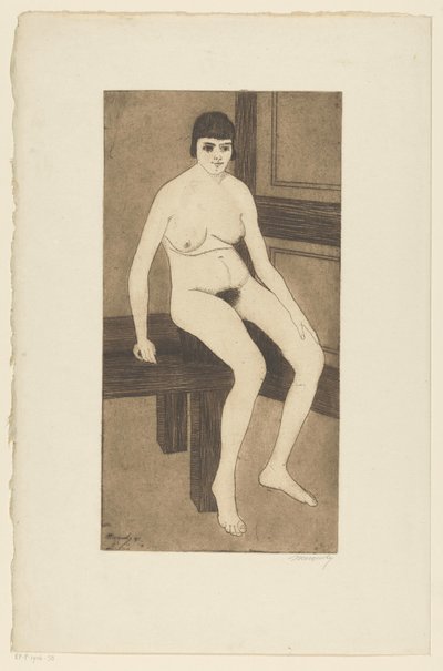 裸体坐姿 作者 Samuel Jessurun de Mesquita (signed by artist)