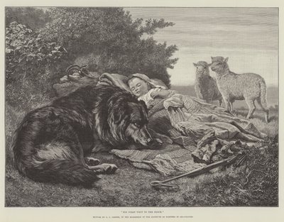 他第一次参观羊群，参加油画家画廊展览 作者 Samuel John Carter