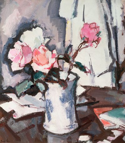 粉红玫瑰（油） 作者 Samuel John Peploe