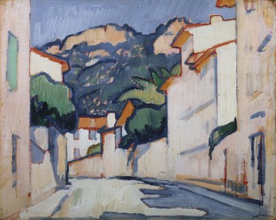 卡西斯（Cassis），街景，摄于1913年（面板上的油） 作者 塞缪尔·约翰·佩普洛