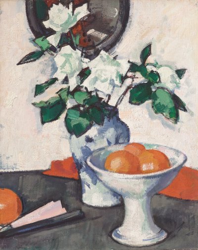 白玫瑰，c.1924（布面油画） 作者 塞缪尔·约翰·佩普洛