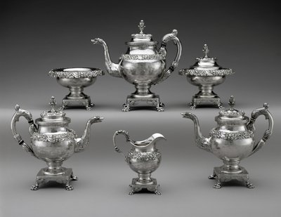 茶和咖啡服务，c。 1824-1829（银） 作者 塞缪尔·柯克（Samuel Kirk）