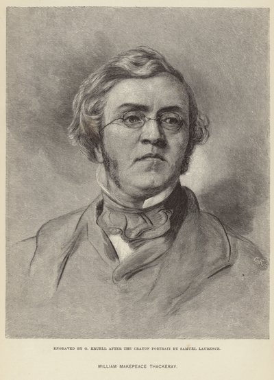 William Makepeace Thackeray的肖像 作者 塞缪尔·劳伦斯（Samuel Laurence）