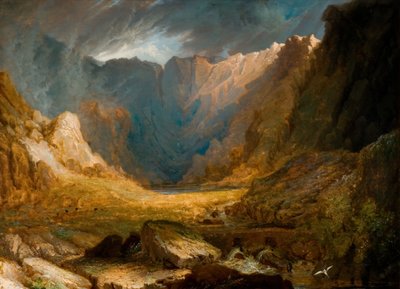 Llyn Idwal，北威尔士，1810-1850。   作者 塞缪尔·莱恩斯