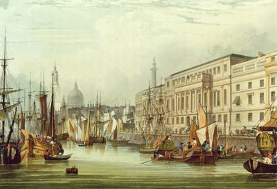 海关大楼，E16，由RG Reeve雕刻，1828年（aquatint） 作者 Samuel Owen