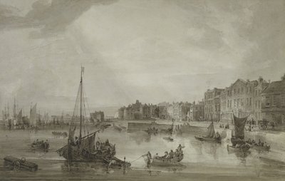 马盖特港，1806年（棕色洗石墨） 作者 塞缪尔·欧文（Samuel Owen）