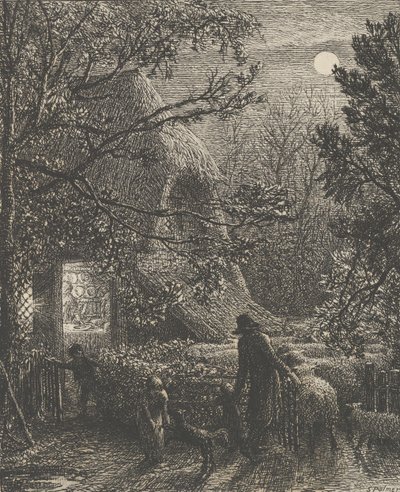 圣诞节，或折叠最后的羊，1850年。 作者 塞缪尔·帕尔默（Samuel Palmer）