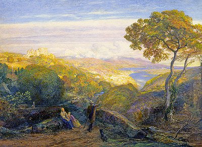 风景（布面油画） 作者 塞缪尔·帕尔默（Samuel Palmer）