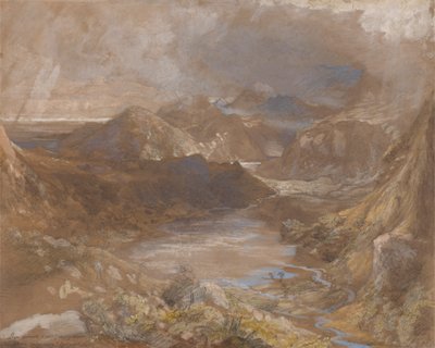 北威尔士 Llwyngwynedd 和 Capel Curig 与 Beddegelert 之间的 Llyn-y-ddina 部分地区 作者 塞缪尔·帕尔默（Samuel Palmer）