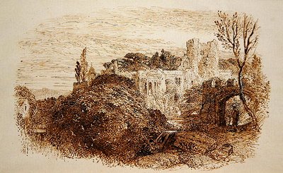 "标记老宅......(纸上钢笔和棕色墨水) 作者 塞缪尔·帕尔默（Samuel Palmer）