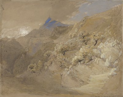 Tyn-y-Coed的Siabod山在Capel Curig附近（纸笔，墨水，人体彩绘和水彩画） 作者 塞缪尔·帕尔默（Samuel Palmer）