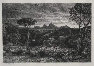 打开折页，1880年。 作者 塞缪尔·帕尔默（Samuel Palmer）