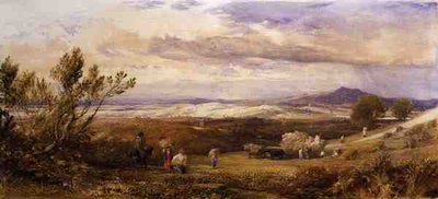 玉米田，阴天的早晨（水彩画） 作者 塞缪尔·帕尔默（Samuel Palmer）