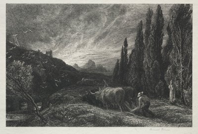 早期的耕种者。 作者 塞缪尔·帕尔默（Samuel Palmer）