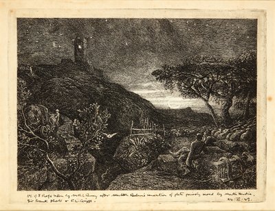 孤独的塔（蚀刻画） 作者 塞缪尔·帕尔默（Samuel Palmer）