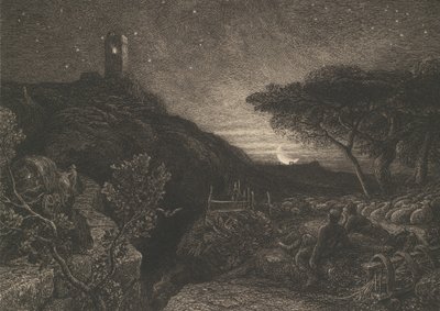 孤独之塔》，1879年。 作者 塞缪尔·帕尔默（Samuel Palmer）