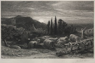 升起的月亮 作者 塞缪尔·帕尔默（Samuel Palmer）