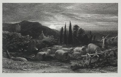 升起的月亮 作者 塞缪尔·帕尔默（Samuel Palmer）
