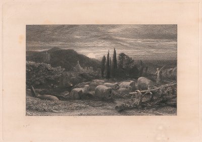 升起的月亮 作者 塞缪尔·帕尔默（Samuel Palmer）