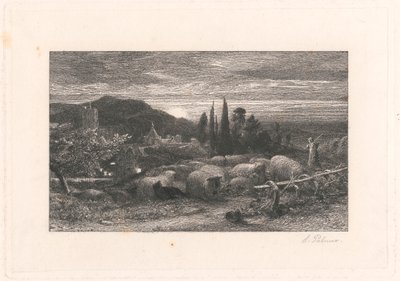升起的月亮 作者 塞缪尔·帕尔默（Samuel Palmer）