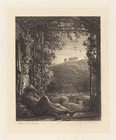 沉睡的牧羊人；清晨 作者 塞缪尔·帕尔默（Samuel Palmer）