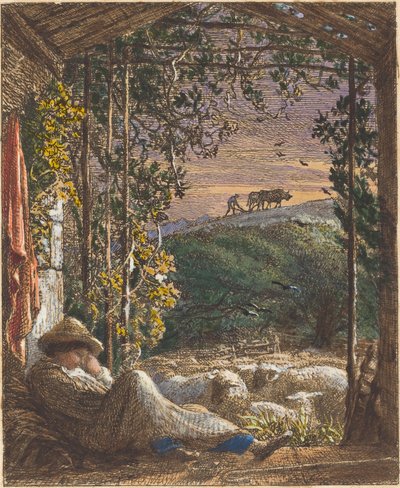 沉睡的牧羊人；清晨 作者 塞缪尔·帕尔默（Samuel Palmer）