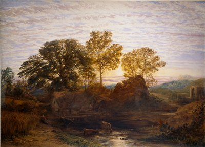 水磨坊，约1848-1849年 作者 塞缪尔·帕尔默（Samuel Palmer）