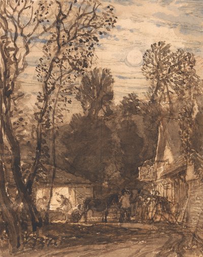 Wayside Smithy（铅笔和墨水在纸上洗涤） 作者 塞缪尔·帕尔默（Samuel Palmer）
