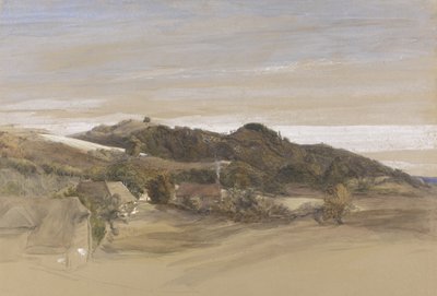 肯特郡Sevenoaks附近的Underriver Hills，地处J. Herries（Esq）。约1840年（钢笔和墨水，水彩画在纸上的石墨上） 作者 塞缪尔·帕尔默（Samuel Palmer）
