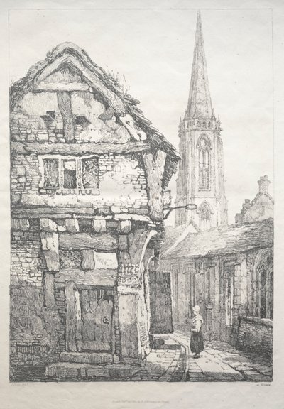 英格兰北部的一系列古代建筑和乡村小屋：约克街1821年。 作者 塞缪尔·普鲁特