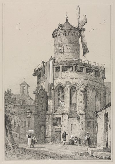 法兰德斯和德国制造的素描传真：在墙上，科隆，1833年。 作者 塞缪尔·普鲁特