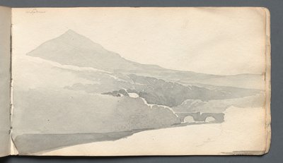 速写本"有桥的山景" 作者 塞缪尔·普鲁特