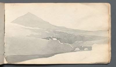 写生簿：《山间风景与桥》，1814年。 作者 塞缪尔·普鲁特