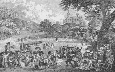摄于1812年，惠特星期一格林威治公园，摄于1802年。 作者 塞缪尔·罗尔（Samuel Rawle）