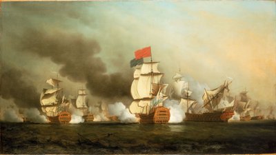 安森勋爵在菲尼斯特雷角的胜利，1747 年 5 月 3 日 作者 塞缪尔·斯科特