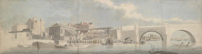 威斯敏斯特桥，萨里一侧，约1750年。 作者 塞缪尔·斯科特
