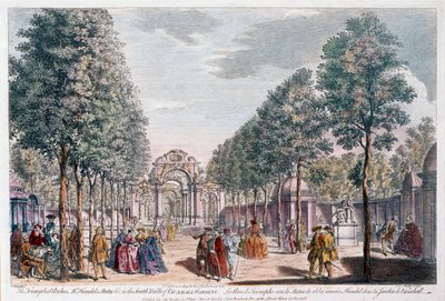 沃克斯豪尔花园（Vauxhall Gardens），由约翰·米勒（John Miller）又名约翰·塞巴斯蒂安·穆勒（Johann SebastianMüller）雕刻而成 作者 塞缪尔·瓦尔