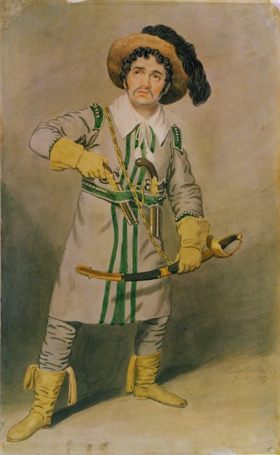 乔治·史密斯（1777-1836）作为“樵夫小屋”中的Schampt，由WH Arnold在Drury Lane剧院演出，1816-17 作者 塞缪尔·德·维尔德